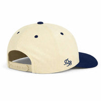 USA Patriotic Snapback Hat - Cream Navy Embroidered