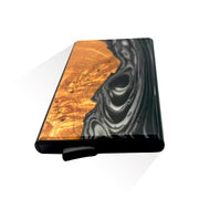Wood and Resin Pop-Up Wallet - Black/Silver