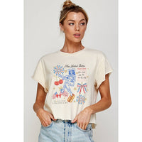 MISS UNITED STATE  VINTAGE GRAPHIC CROP TOP
