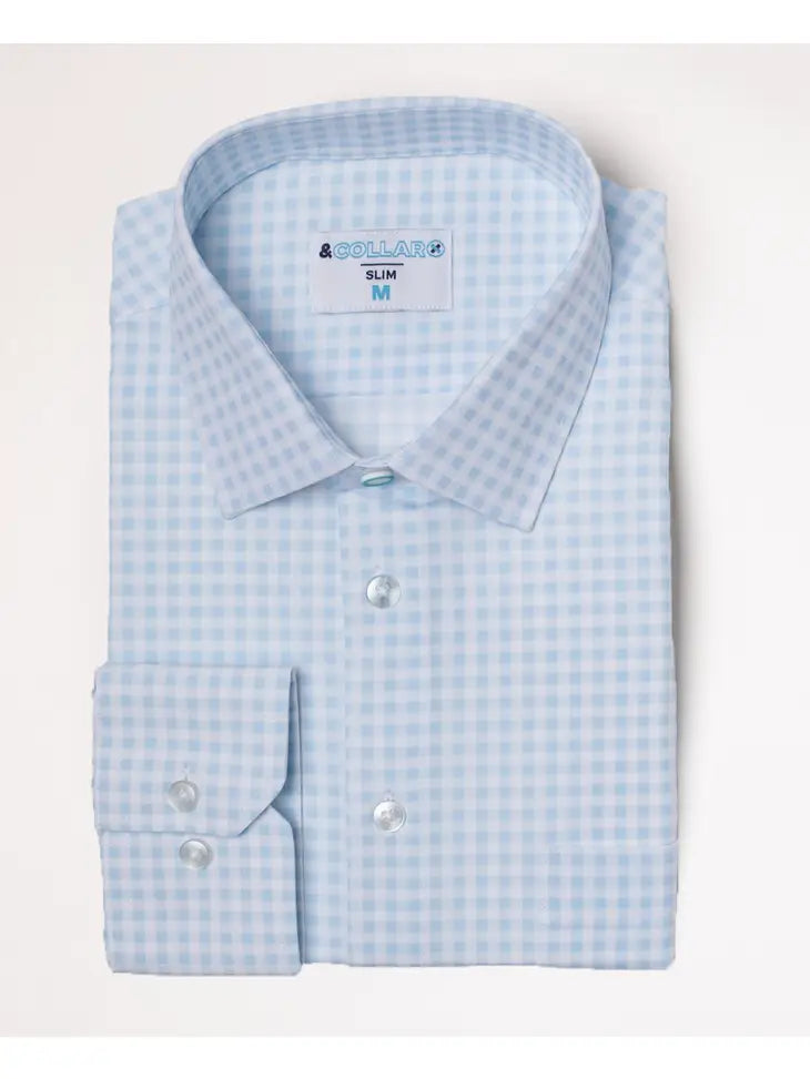 Yale - LS White and Blue - & Collar