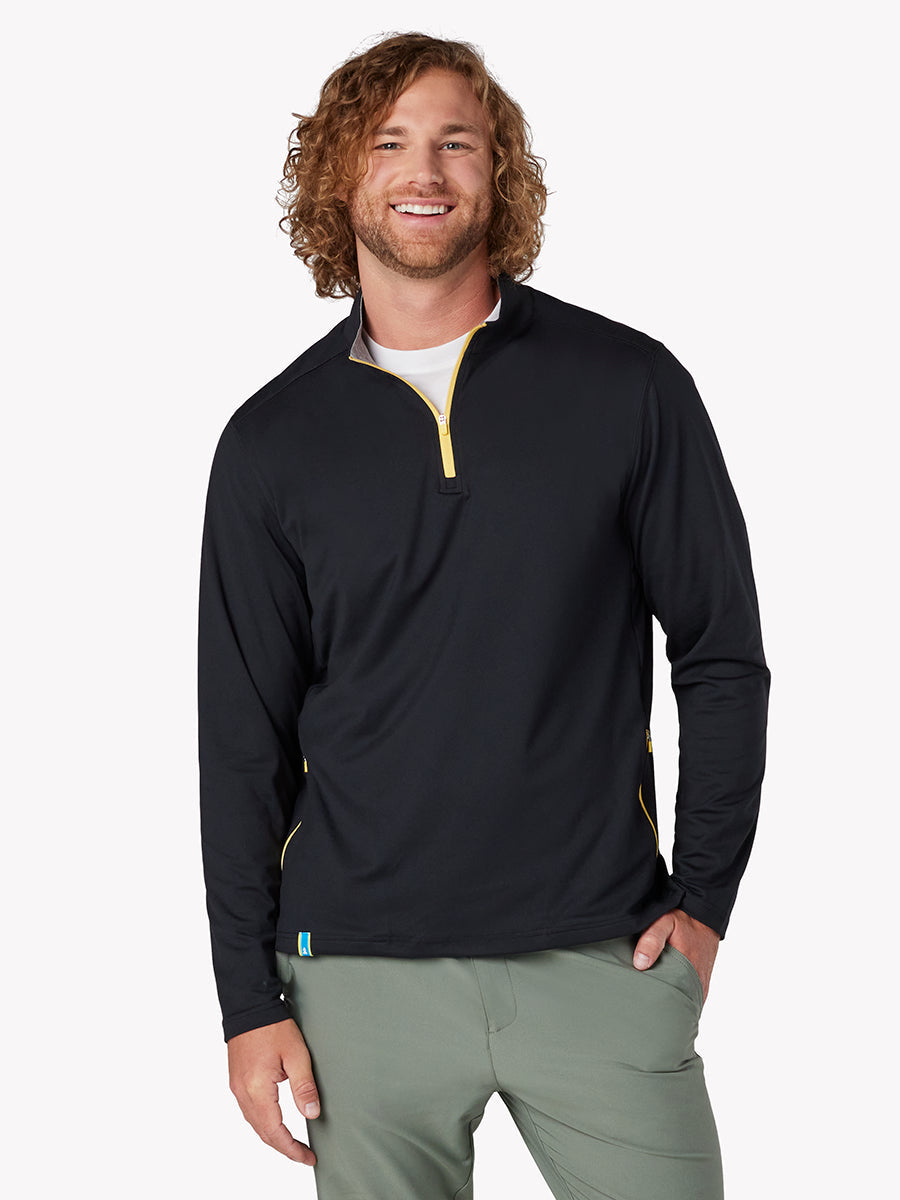 The Obsidian- Black Quarter Zip- Chubbies