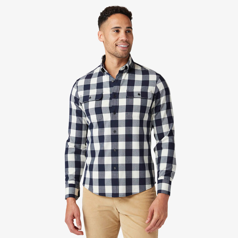 City Flannel - Navy Buffalo Plaid - Mizzen and Main