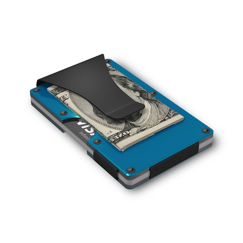 Grid Wallet // Blue Aluminum