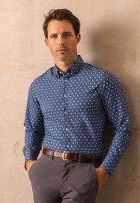 Monaco Dress Shirt - Coastal Fjord - Mizzen and Main