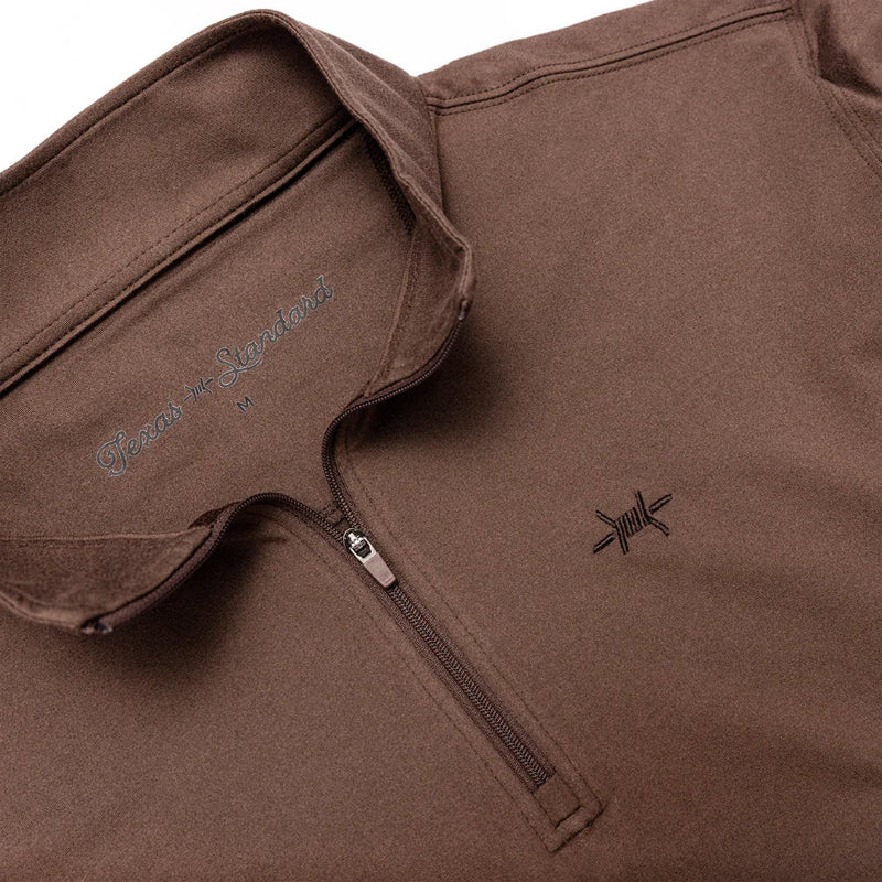 Perf. Hybrid Quarter Zip - Pecan Brown - TS