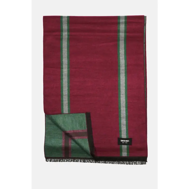 Oxblood Stripes Brushed Silk Scarf - Curated Basics