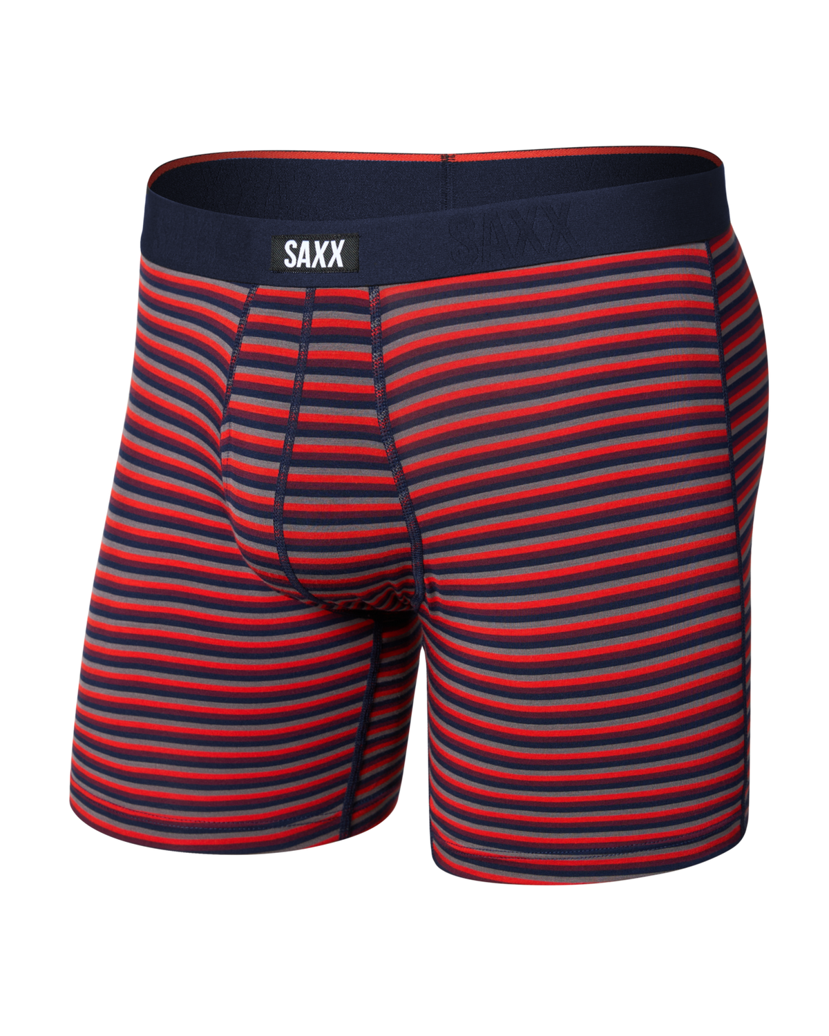 Micro Stripe Maroon- Vibe Xtra Soft Comfort Boxer Brief 6"