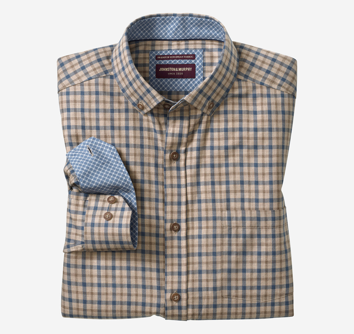 Heathered Woven LS - Brown Melange