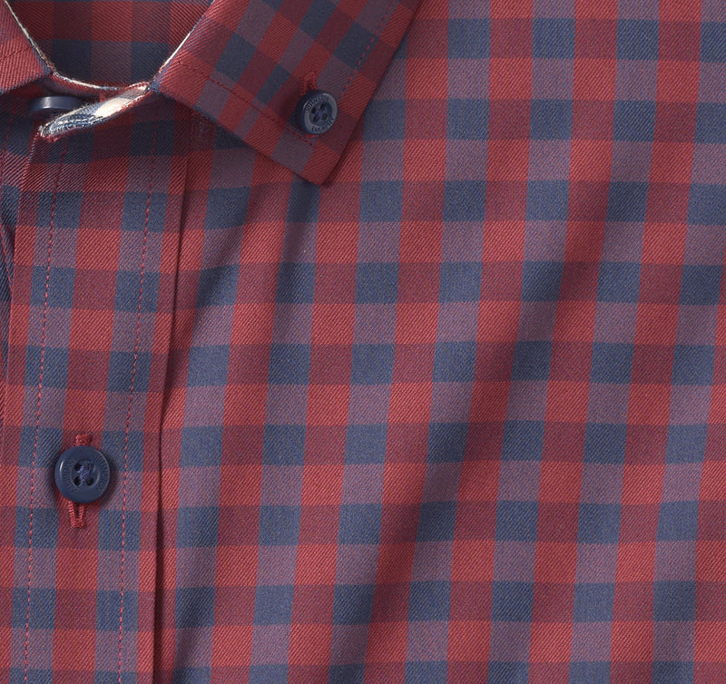 Johnston & Murphy XC4 Sport Two Tone Gingham Long Sleeve