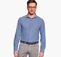 XC4 Motion LS Dress Shirt - Navy Basketweave