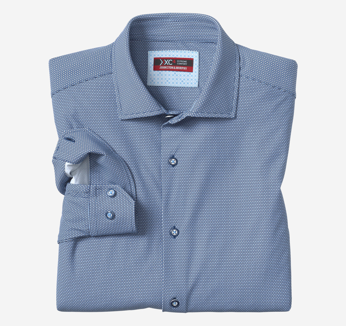 XC4 Motion LS Dress Shirt - Navy Basketweave