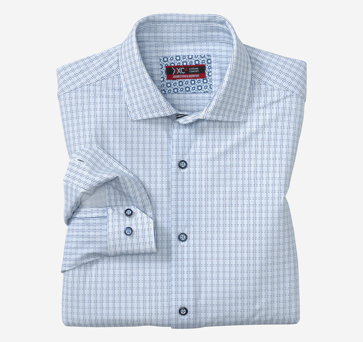 XC4 Motion LS Dress Shirt - White/Navy