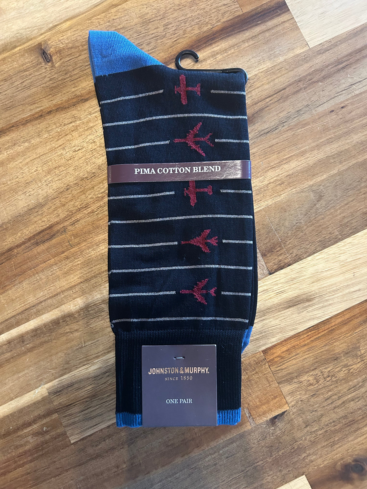 Novelty Socks - Navy Airplanes - J&M