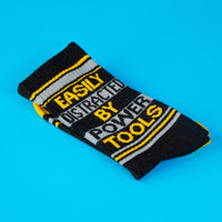 Easily Distracted By Power Tools Gym Crew Socks