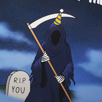 You're Nearly There Grim Reaper Birthday Card