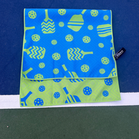 Pickleball Microfiber Towel - Blue/Green - Born to Rally