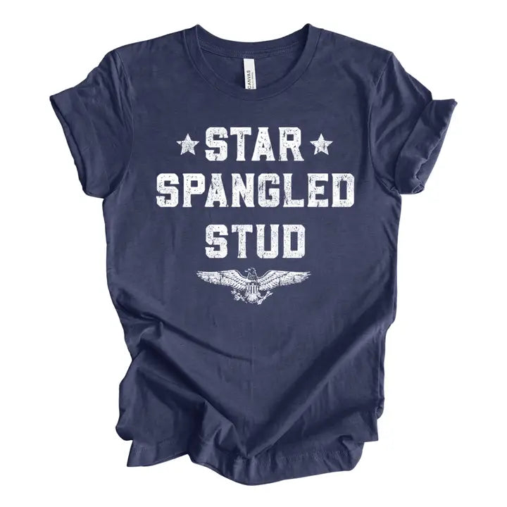 Star Spangled Stud T-Shirt- Navy- Faire