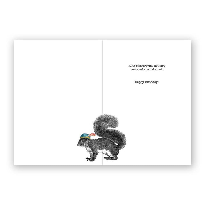 Birthdays are like Squirrels Birthday Greeting Card-The Mincing Mockingbird