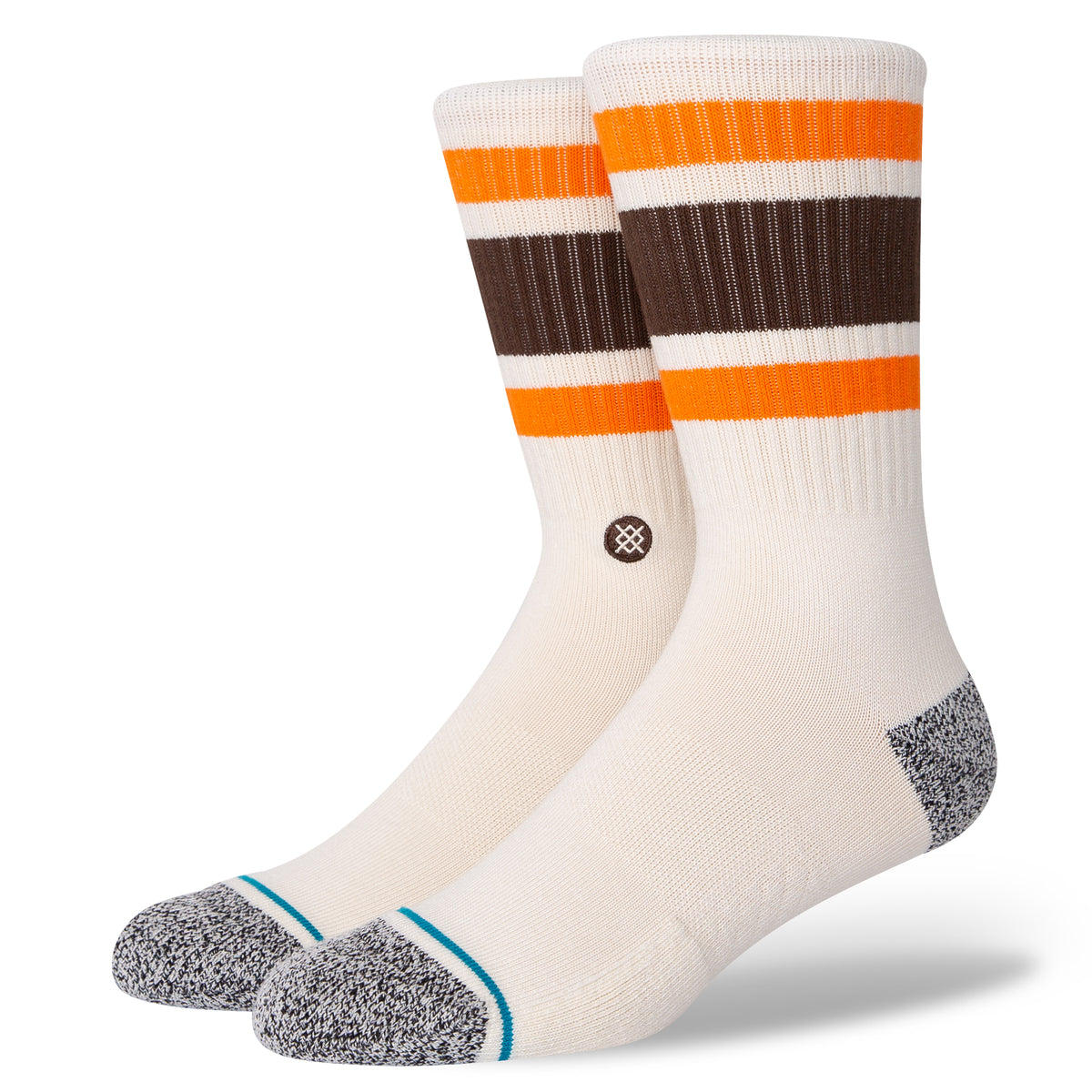 STANCE Boyd Stripe Crew Socks Off White