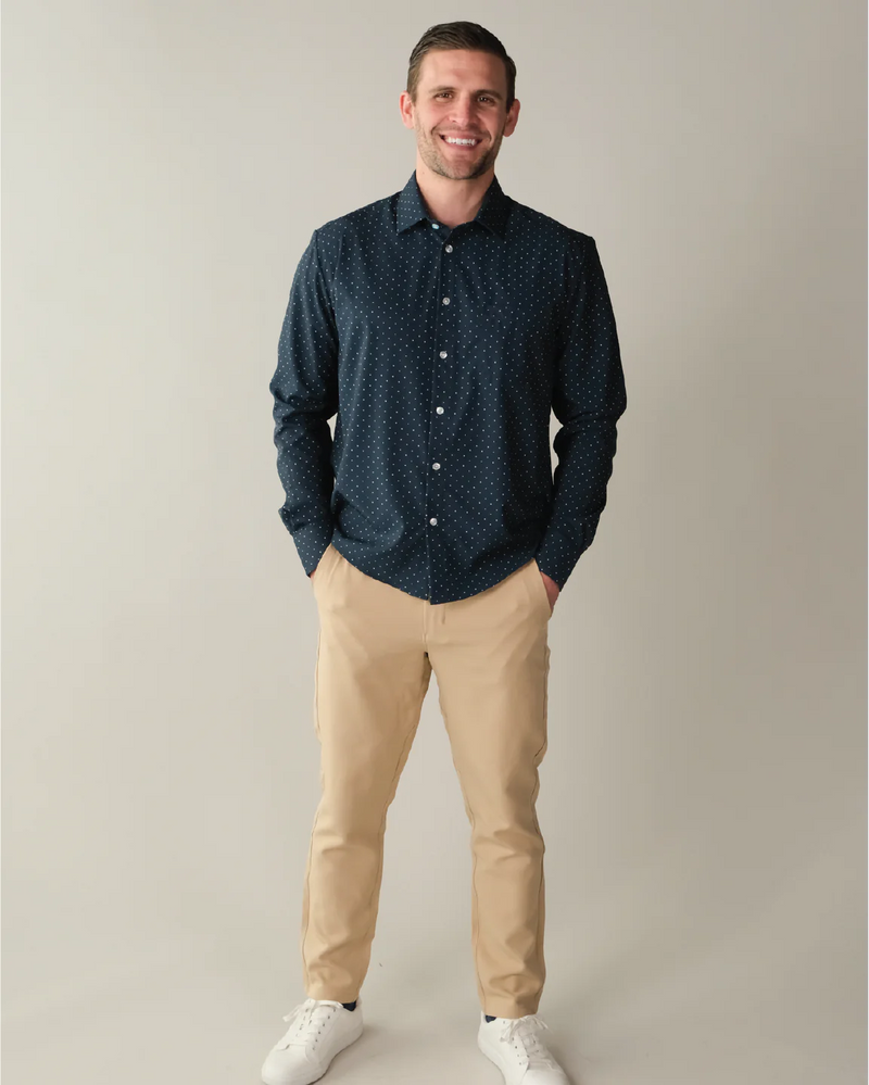 Range Shirt - Navy with White Polkadots