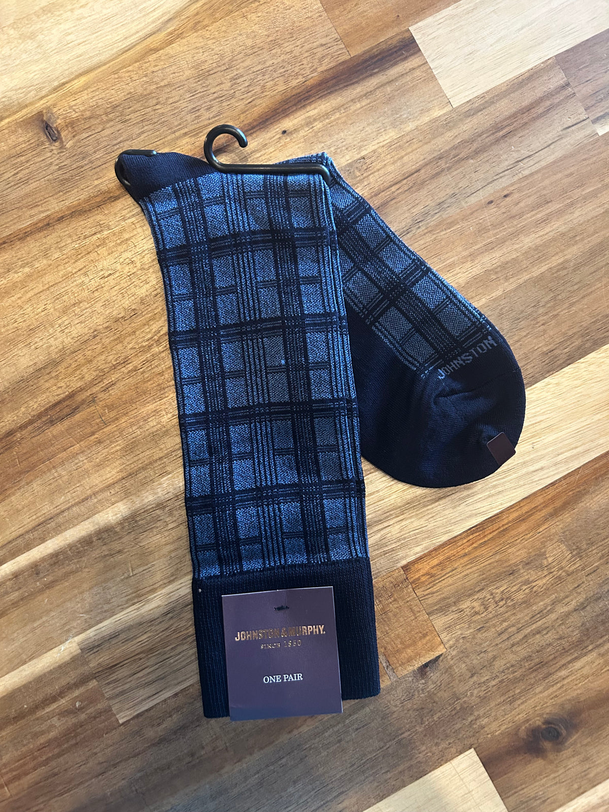 Dress Socks - Window Pane Navy - J&M