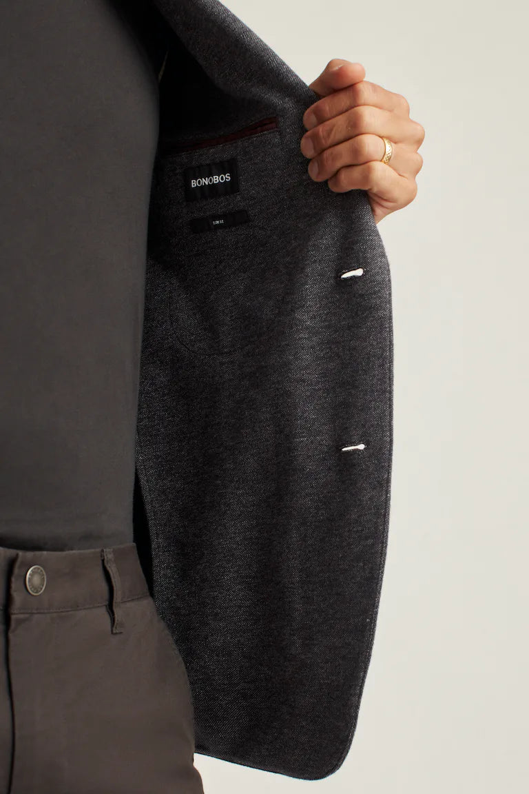 Jetsetter Knit Blazer-Charcoal with Flap Pockets- Bonobos