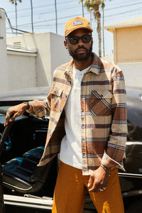 Bowery Heavyweight Flannel -Sand/Bison - Brixton