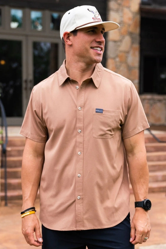 Performance Button Up - Desert Tan - Burlebo