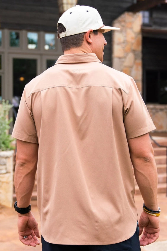 Performance Button Up - Desert Tan - Burlebo