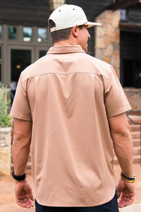 Performance Button Up - Desert Tan - Burlebo