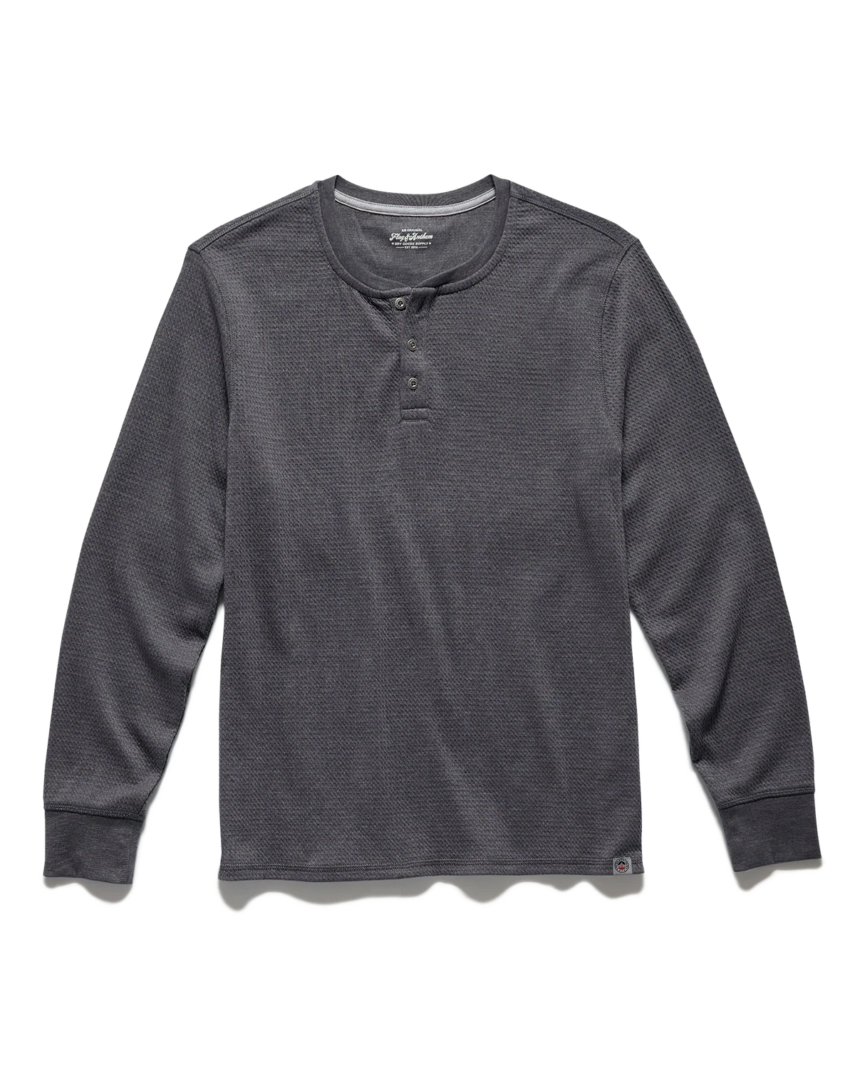 F&A - CHATSWORTH SOFT WAFFLE HENLEY - Charcoal