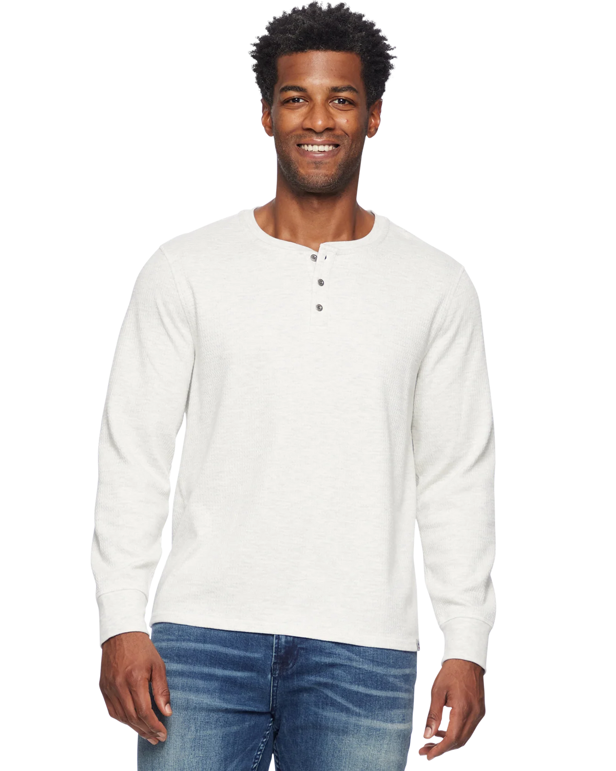 F&A - CHATSWORTH SOFT WAFFLE HENLEY - Grey