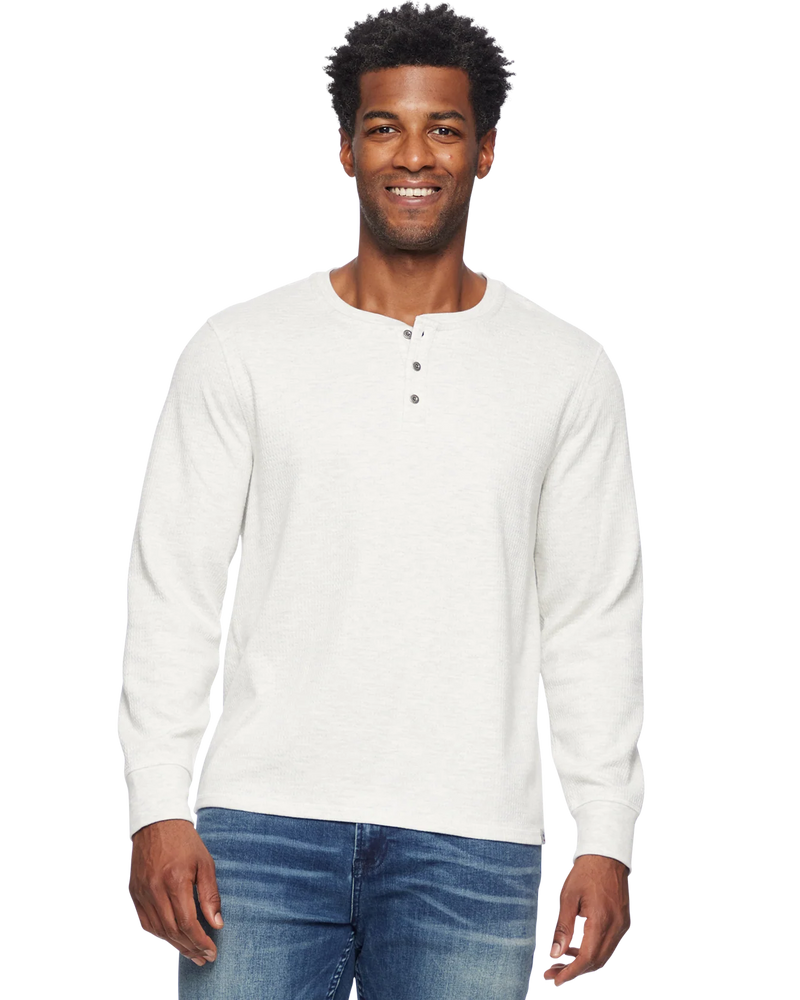 F&A - CHATSWORTH SOFT WAFFLE HENLEY - Grey