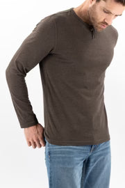 LS Vintage Henley - Dark Roast
