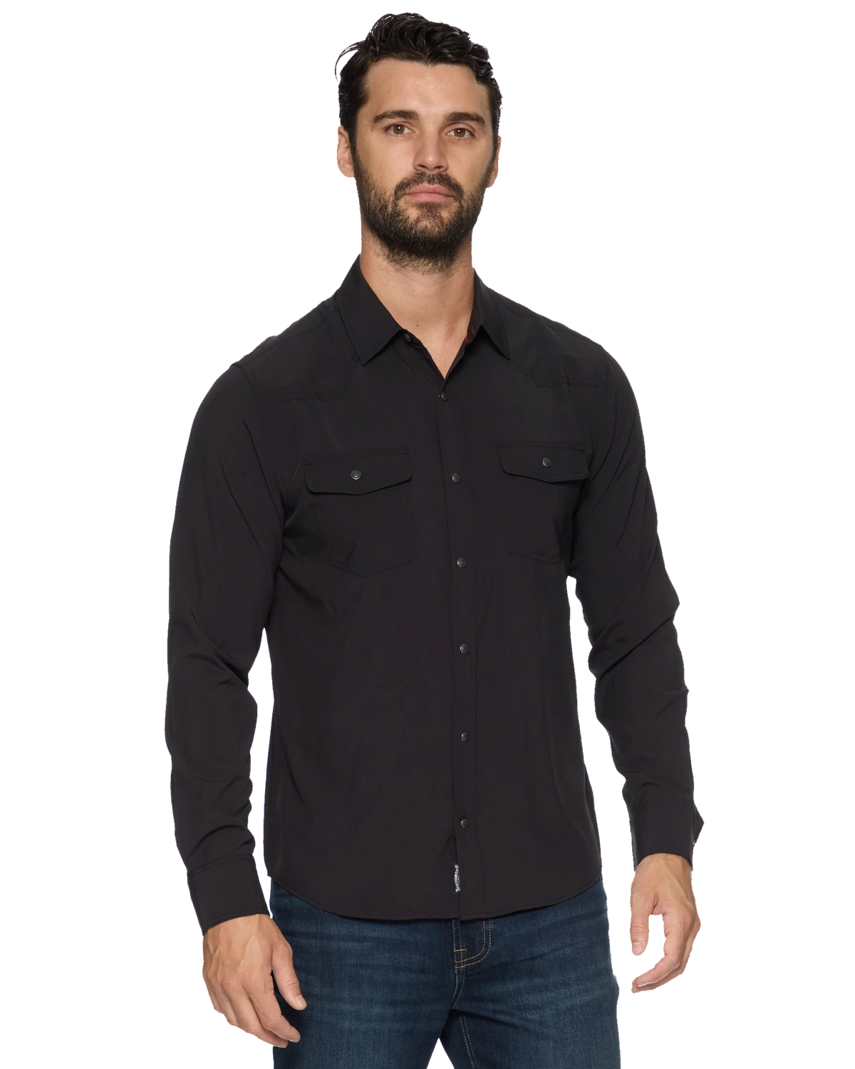 Desert Son UPF Perf. LS Western Shirt - Black
