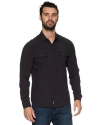Desert Son UPF Perf. LS Western Shirt - Black