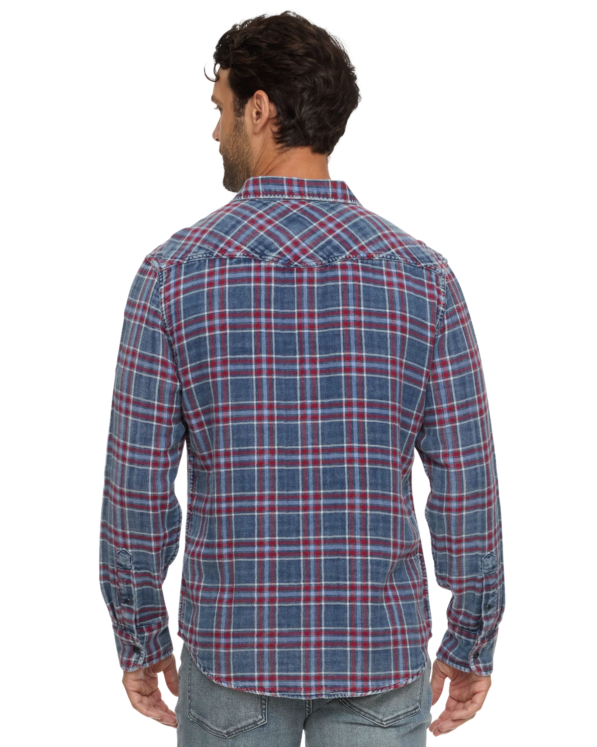 Marbury Western Shirt - Indigo/Red