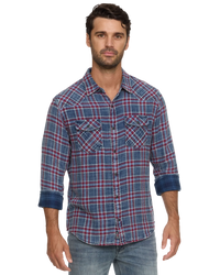 Marbury Western Shirt - Indigo/Red