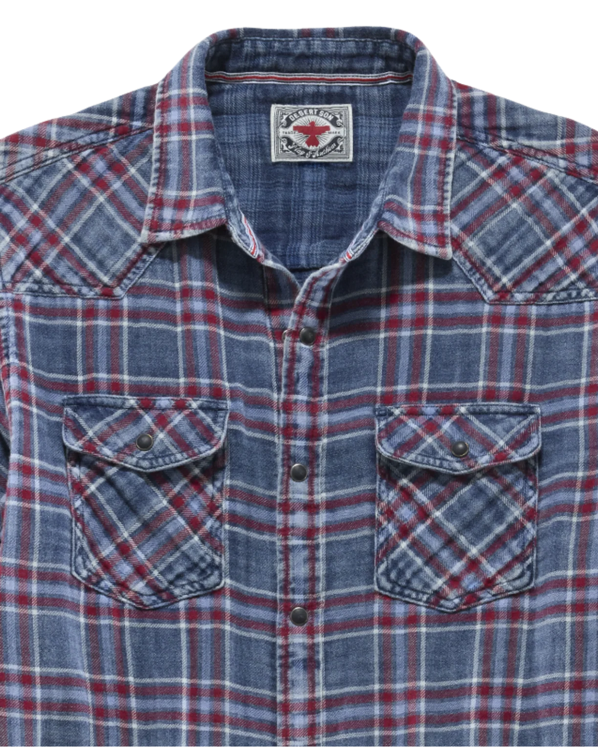 Marbury Western Shirt - Indigo/Red