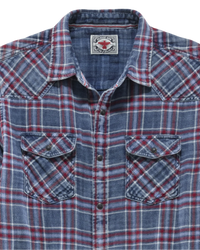 Marbury Western Shirt - Indigo/Red