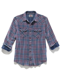 Marbury Western Shirt - Indigo/Red