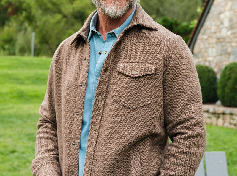 Herringbone Shacket - Camel