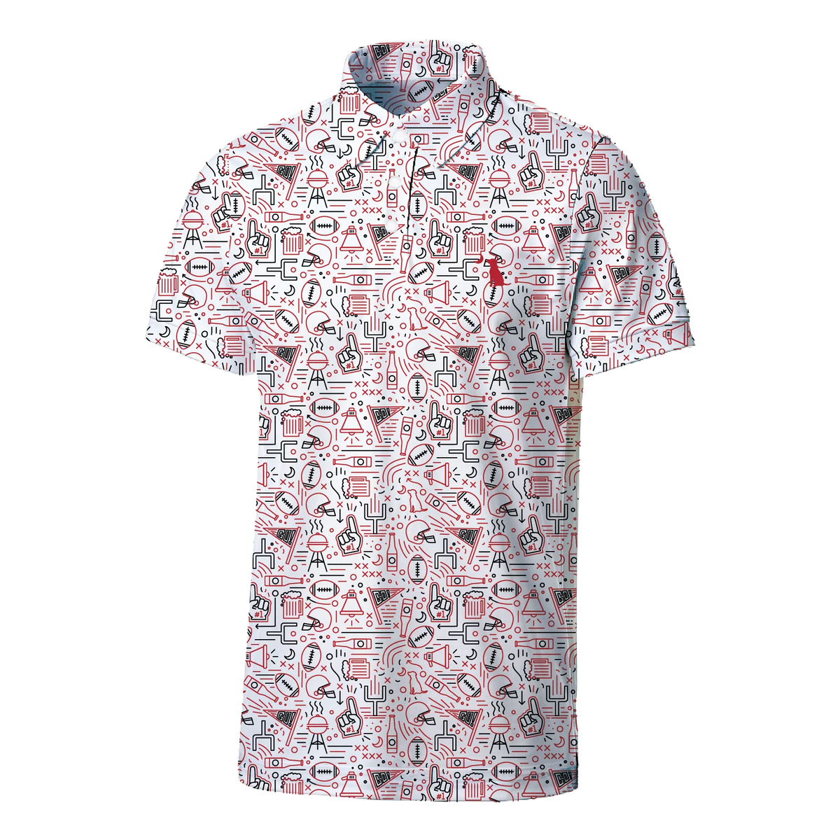 Collegiate Game Day Polo - Red/Black