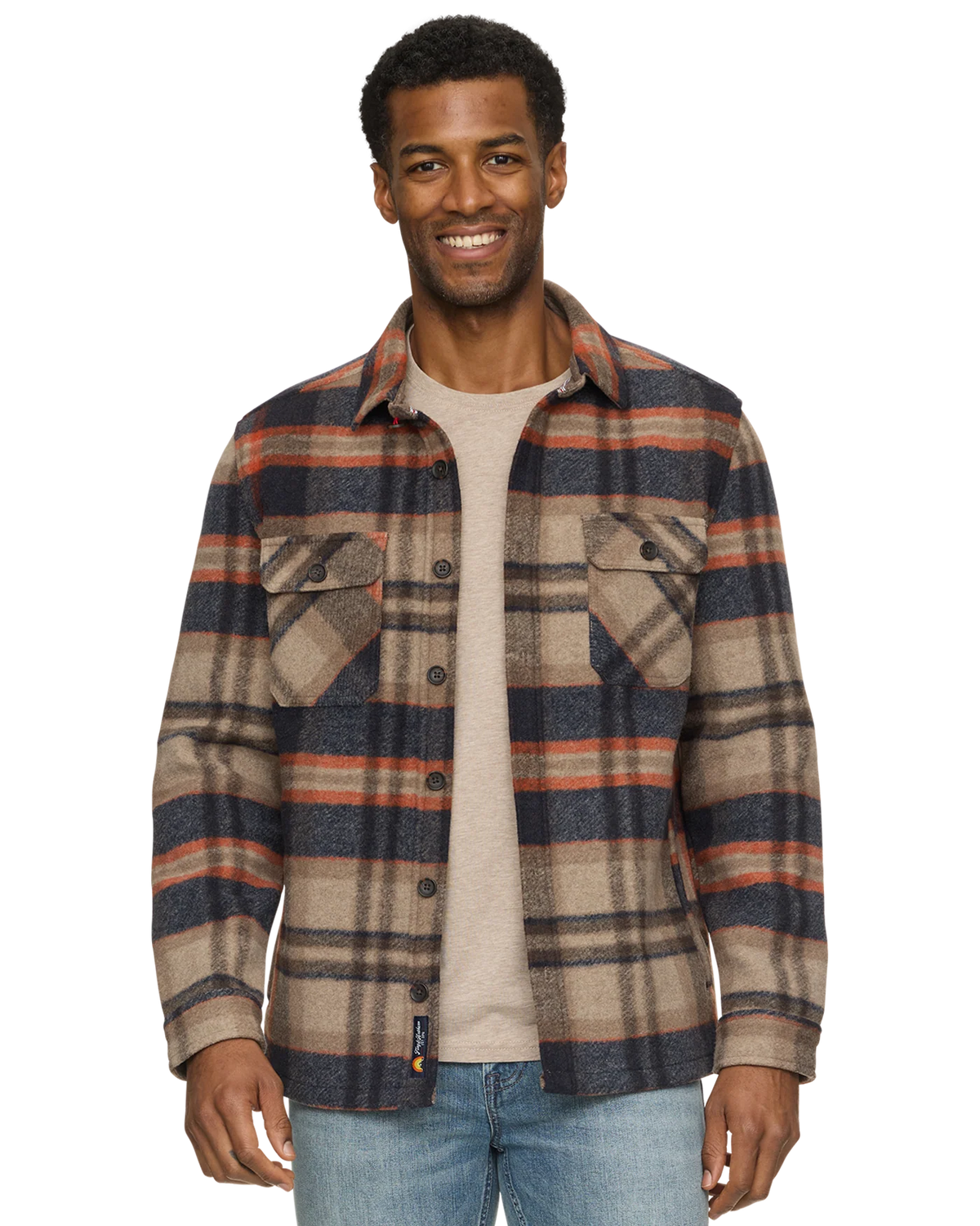 Midland Jacket - Oatmeal/Navy/Orange