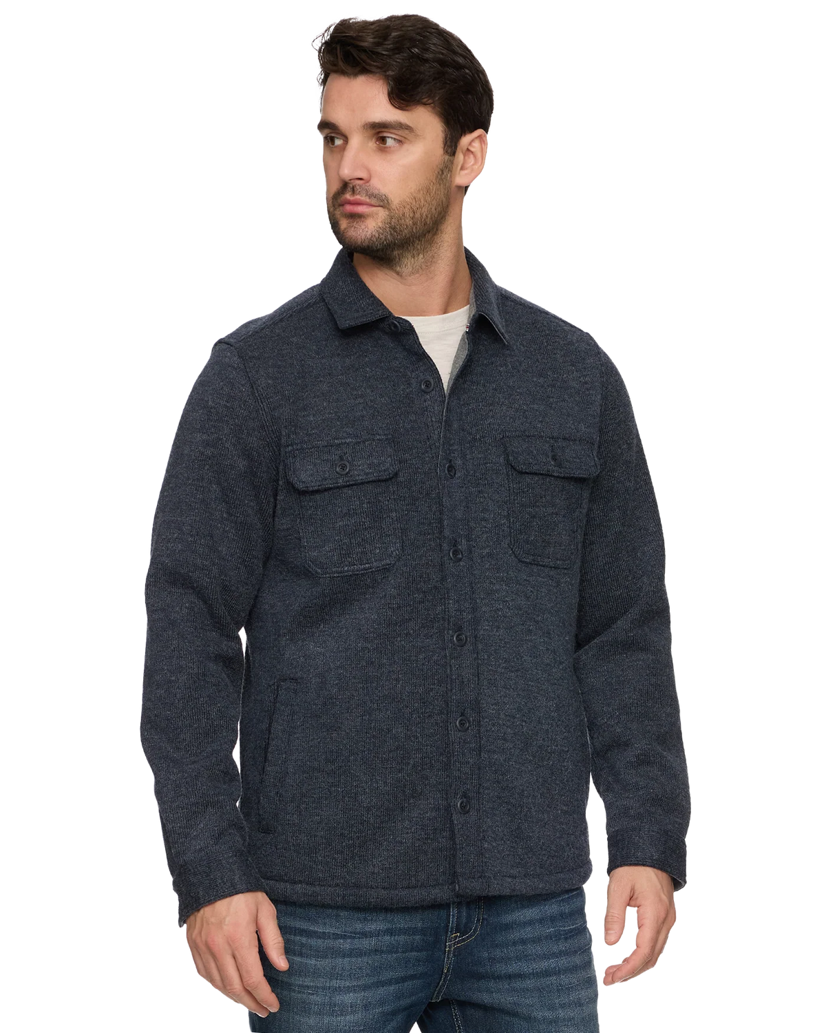 Mason Fleece-Lined Shirt Jacket - Navy