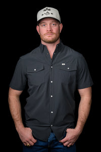 CORE - MEN'S GREY SHORT SLEEVE PEARL SNAP SHIRT (Copy)