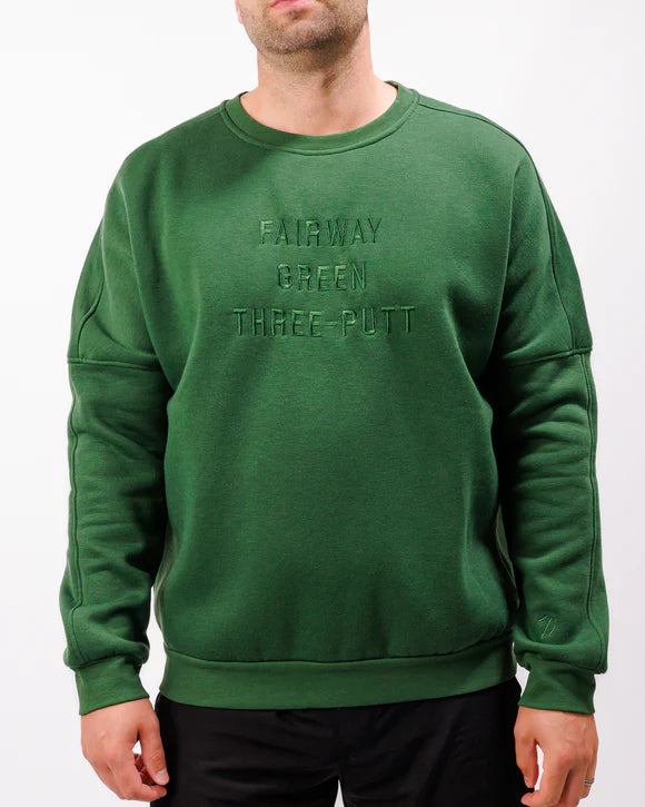 Fairway, Green, Three-Putt Crewneck-Waggle Golf