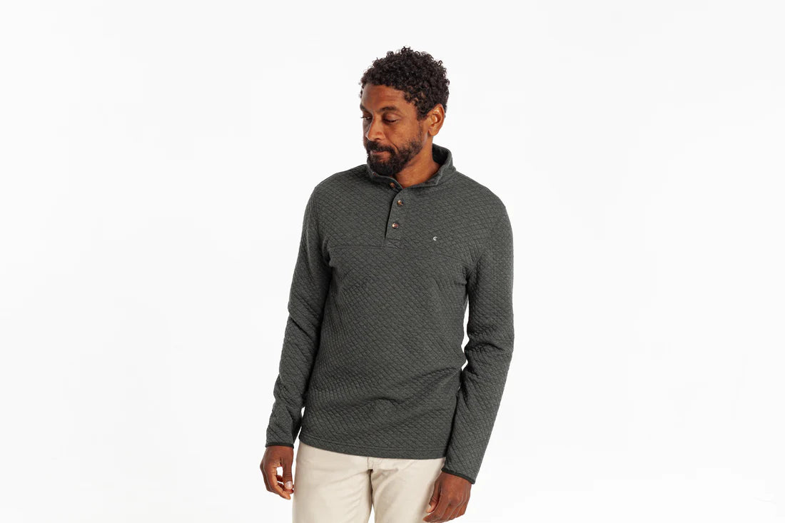 Quilted Pullover - Dark Heather Gray