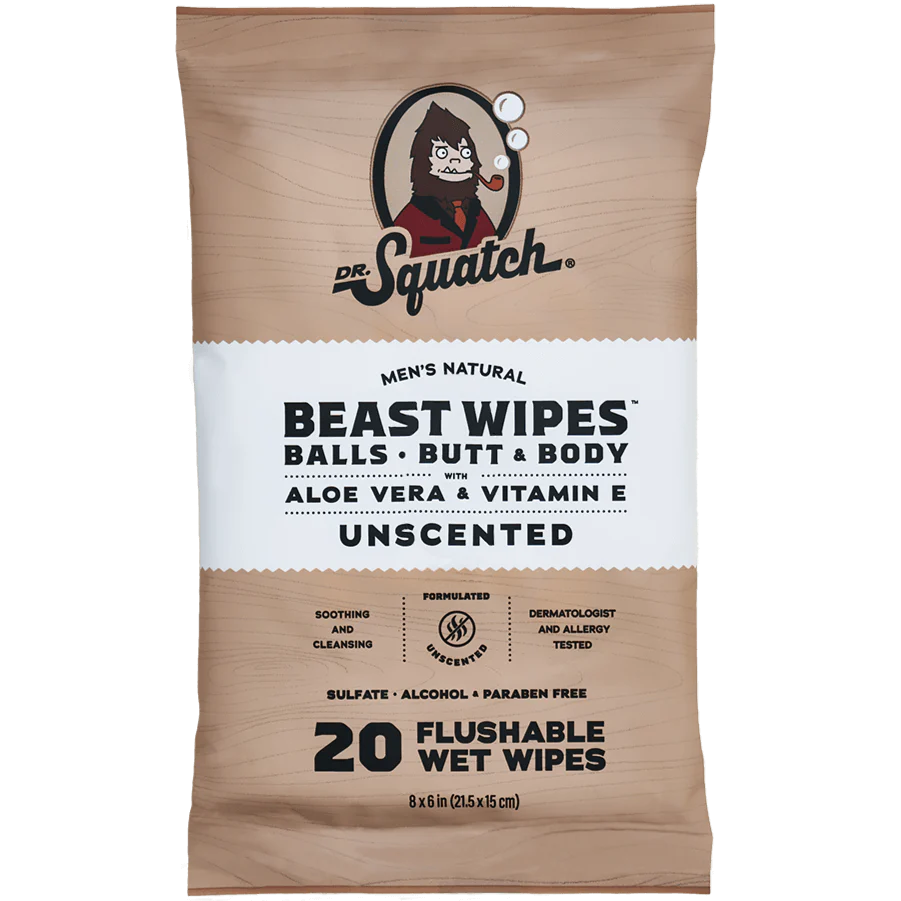 Unscented Beast Wipes- Dr. Squatch