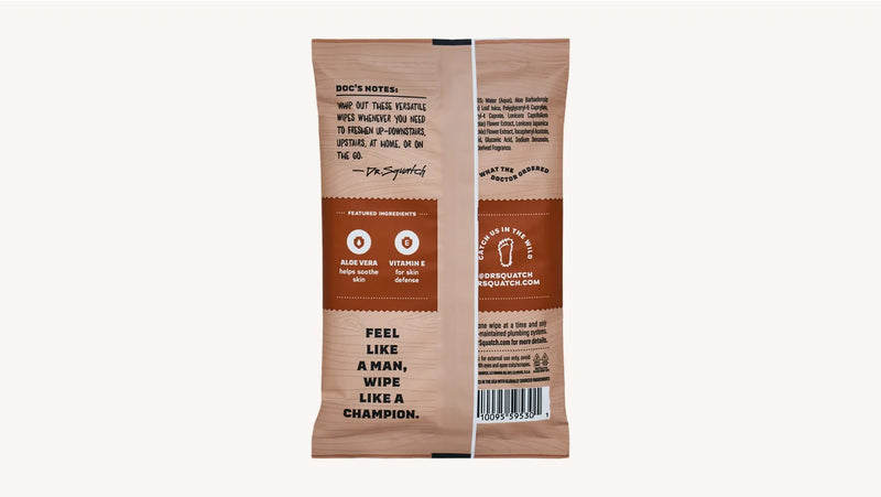 Wood Barrel Bourbon- Beast Wipes- Dr. Squatch